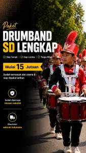 Paket drumband SD lengkap siap tampil dan siap lomba dengan alat marching band berkualitas